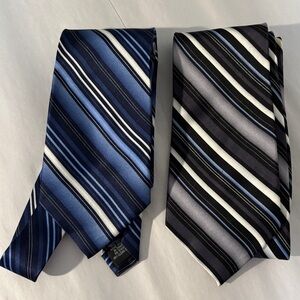 BUNDLE Ties Blue and Black Striped (2)